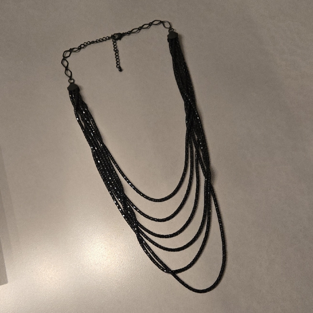 Elegant Black Multi-Strand Necklace